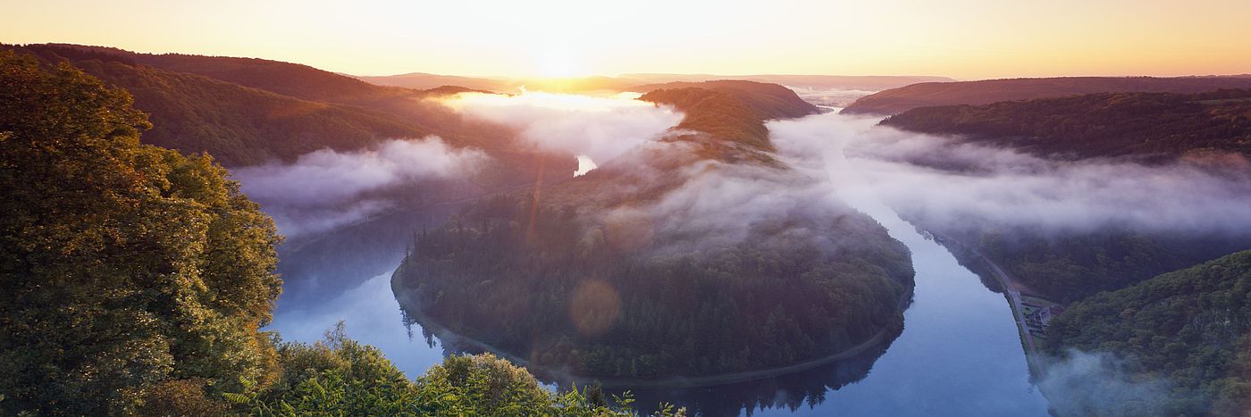 Scenic view with river Saar